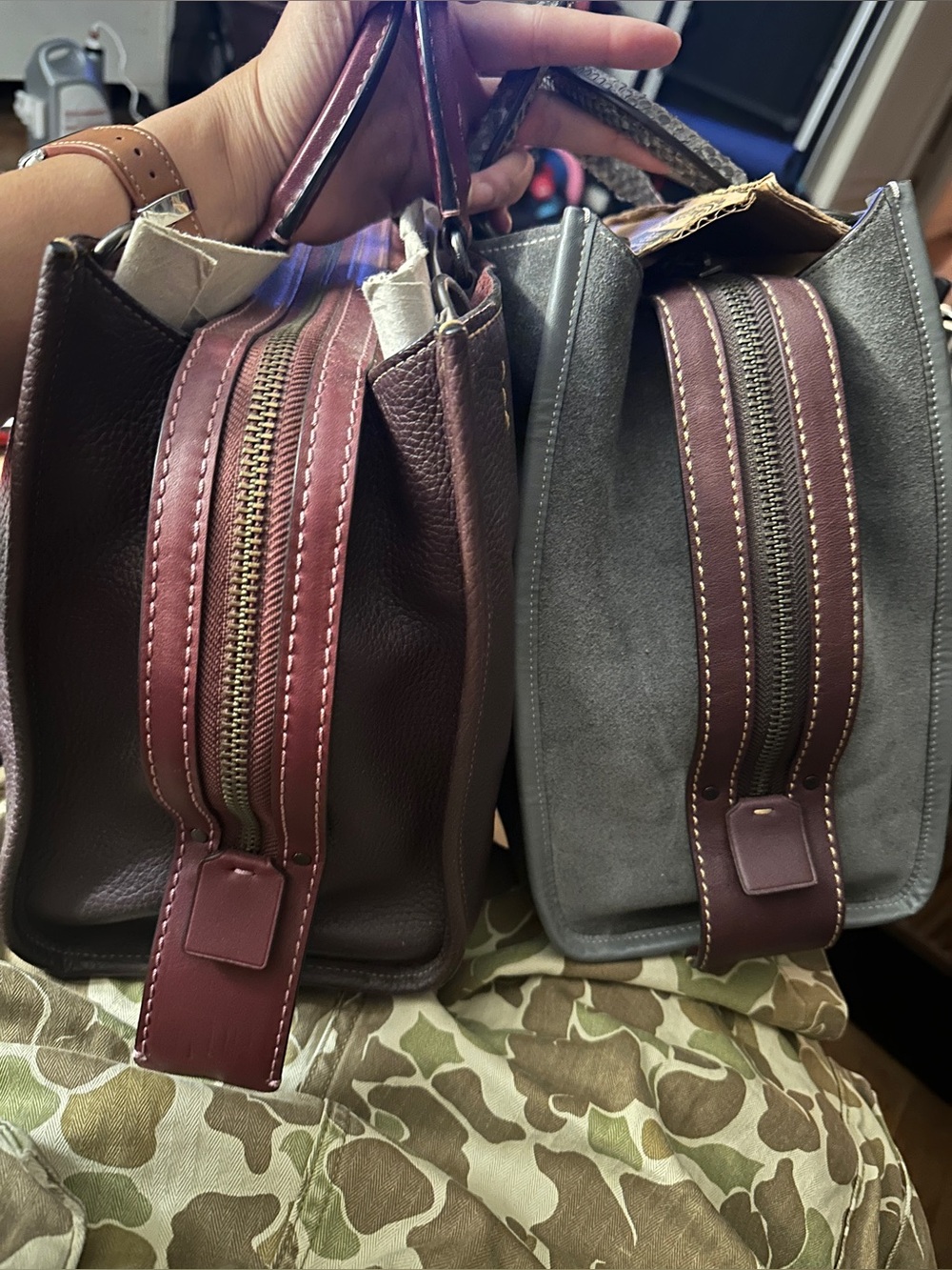 Coach Gray Suede MTO Rogue 36 With Genuine Python Handles and hang tag 1941 - Picture 3 of 11